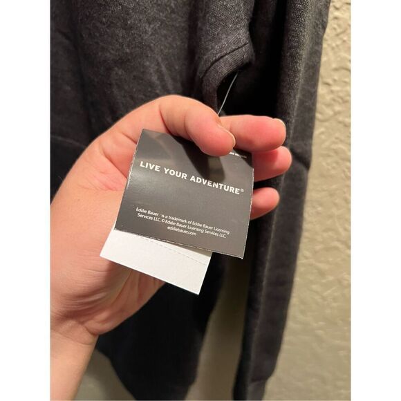 Eddie Bauer Charcoal Heather Grey Pullover Hoodie Woman’s Medium NEW - Picture 7 of 13